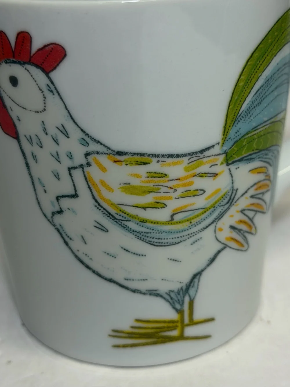 Crate & Barrel Rise & Shine Chicken Ceramic Mug